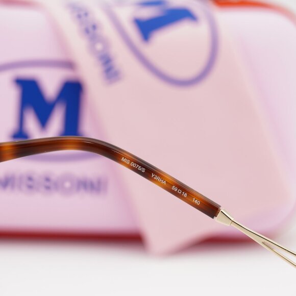 Missoni MIS 0075/S 0Y3R HA Geometric Sunglasses - Gold/Ivory/Brown main image 8